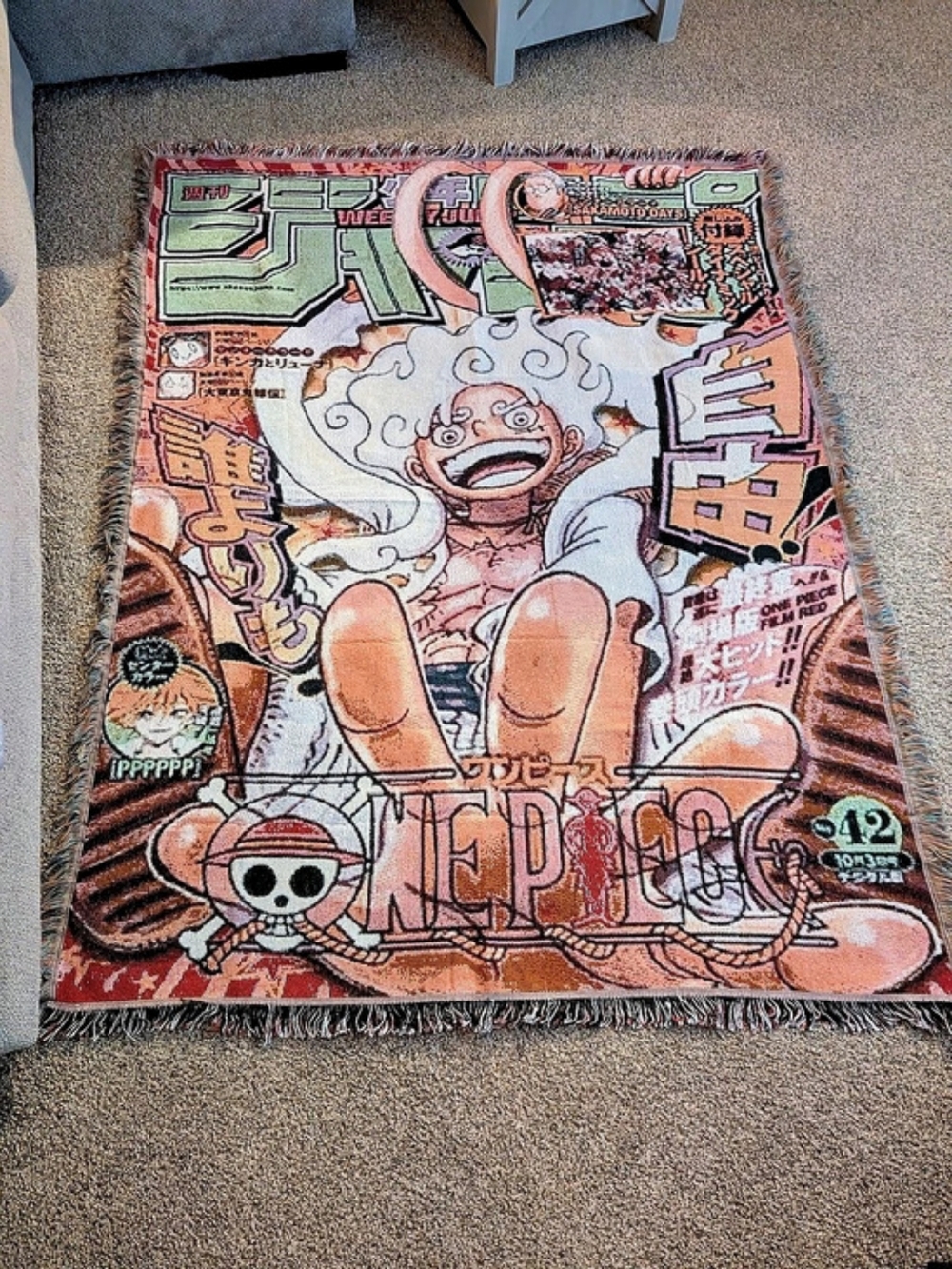 One Piece Luffy Woven Tapestry Throw Blanket